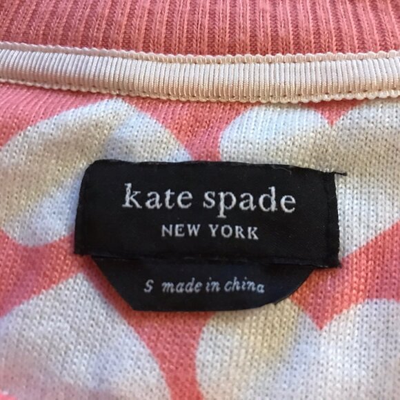 KATE SPADE PAJAMA Valentine Lounge SET PJS PINK WITH WHITE HEARTS.  SIZE WOMEN'S - Picture 5 of 13